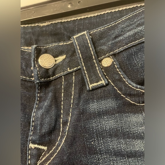 TRUE RELIGION WOMENS WORLD TOUR BECKY BOOTLEG JEANS W/ CRYSTAL BUTTONS SIZE 27 - Picture 5 of 16